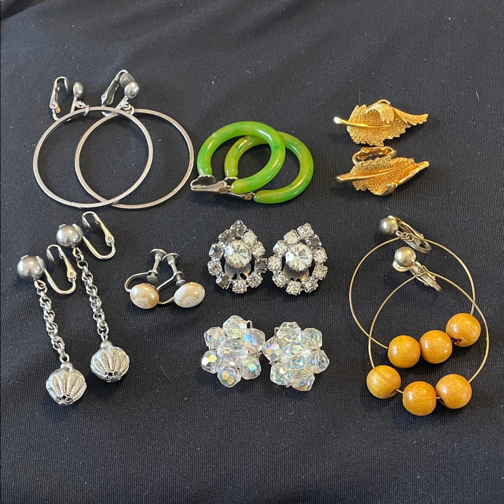 Elegant Silver and Gold Women's Clip On Earring Lot